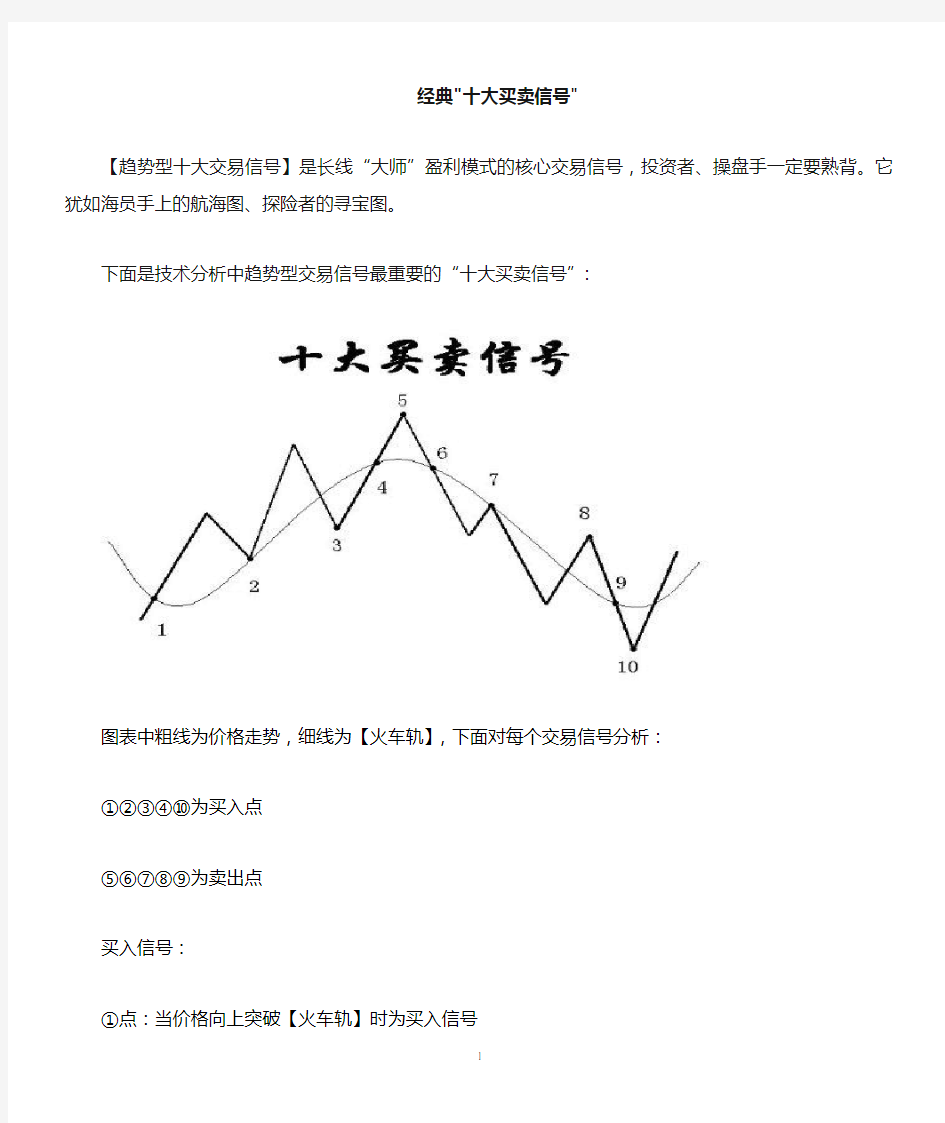 [炒股][股票] 经典十大买卖信号