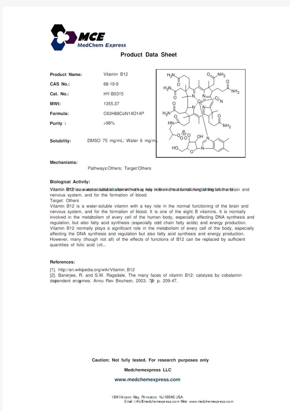 Vitamin B12_68-19-9_DataSheet_MedChemExpress