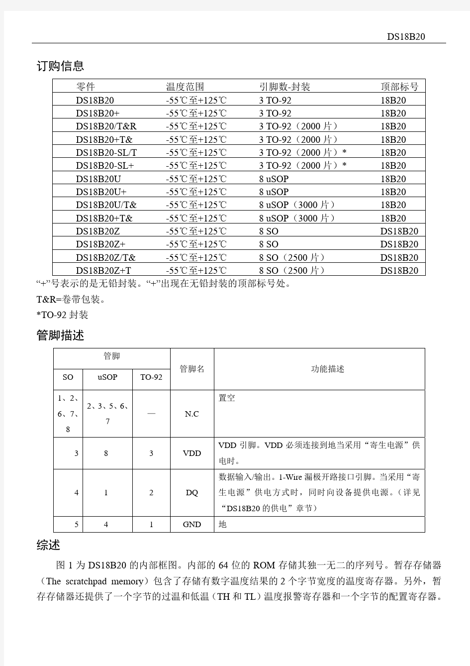 DS18B20数据手册-中文版-140407