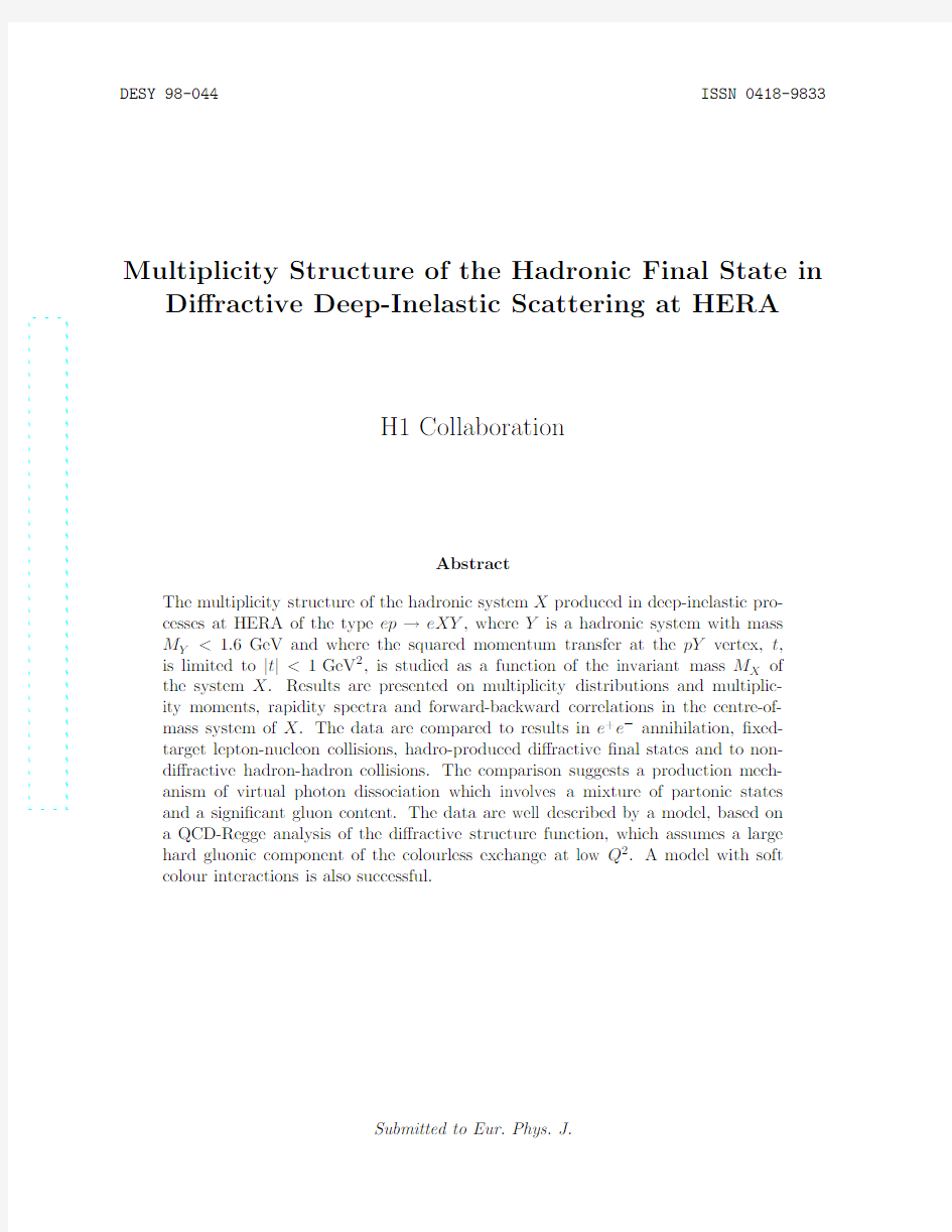 Multiplicity Structure of the Hadronic Final State in Diffractive Deep-Inelastic Scattering