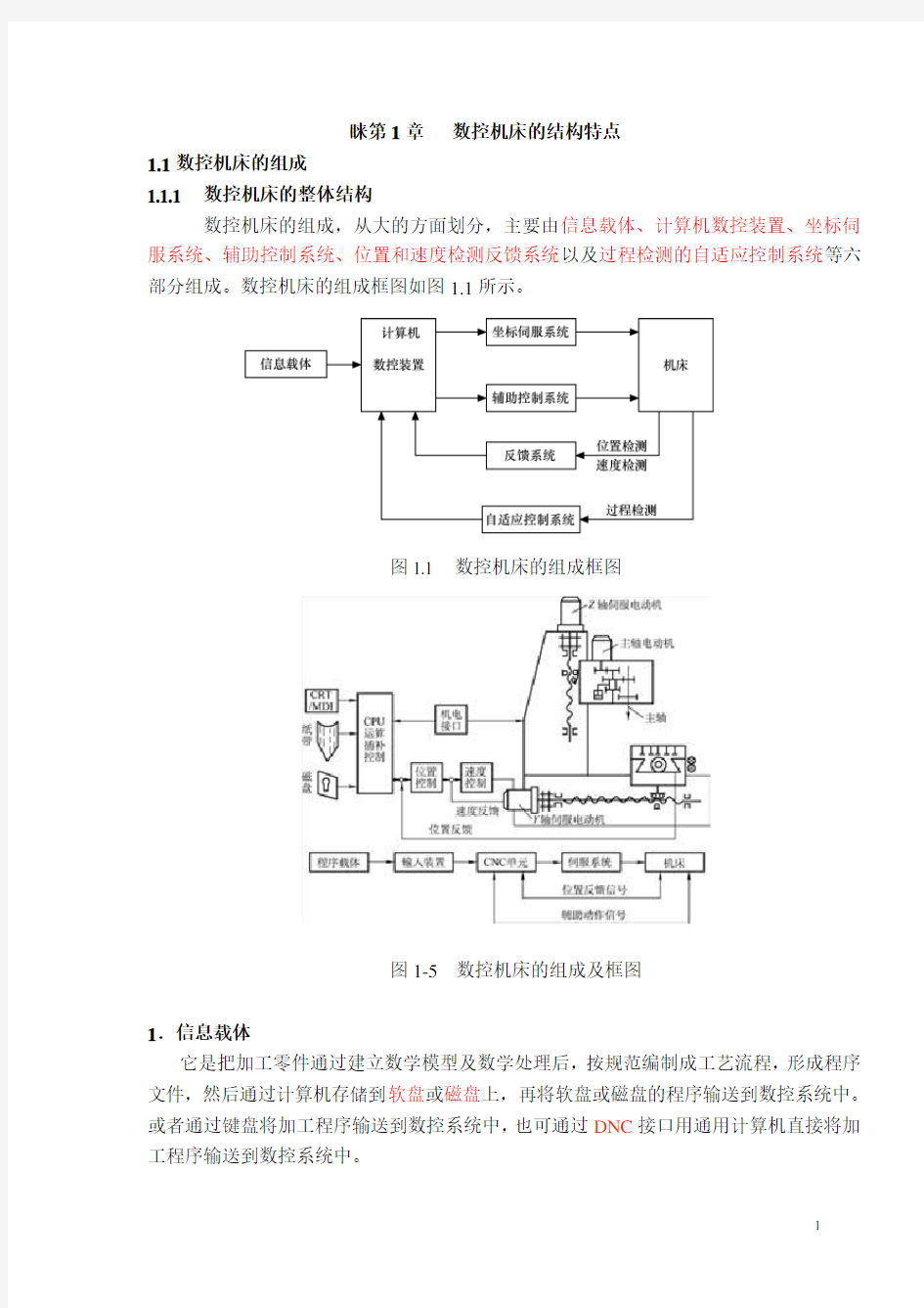 第1章   数控机床的结构特点