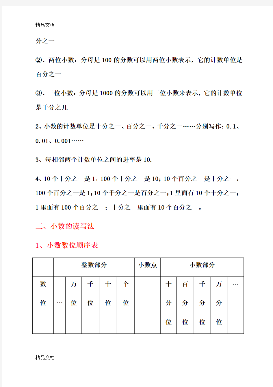 最新人教版四年级数学下册第四单元知识点归纳总结