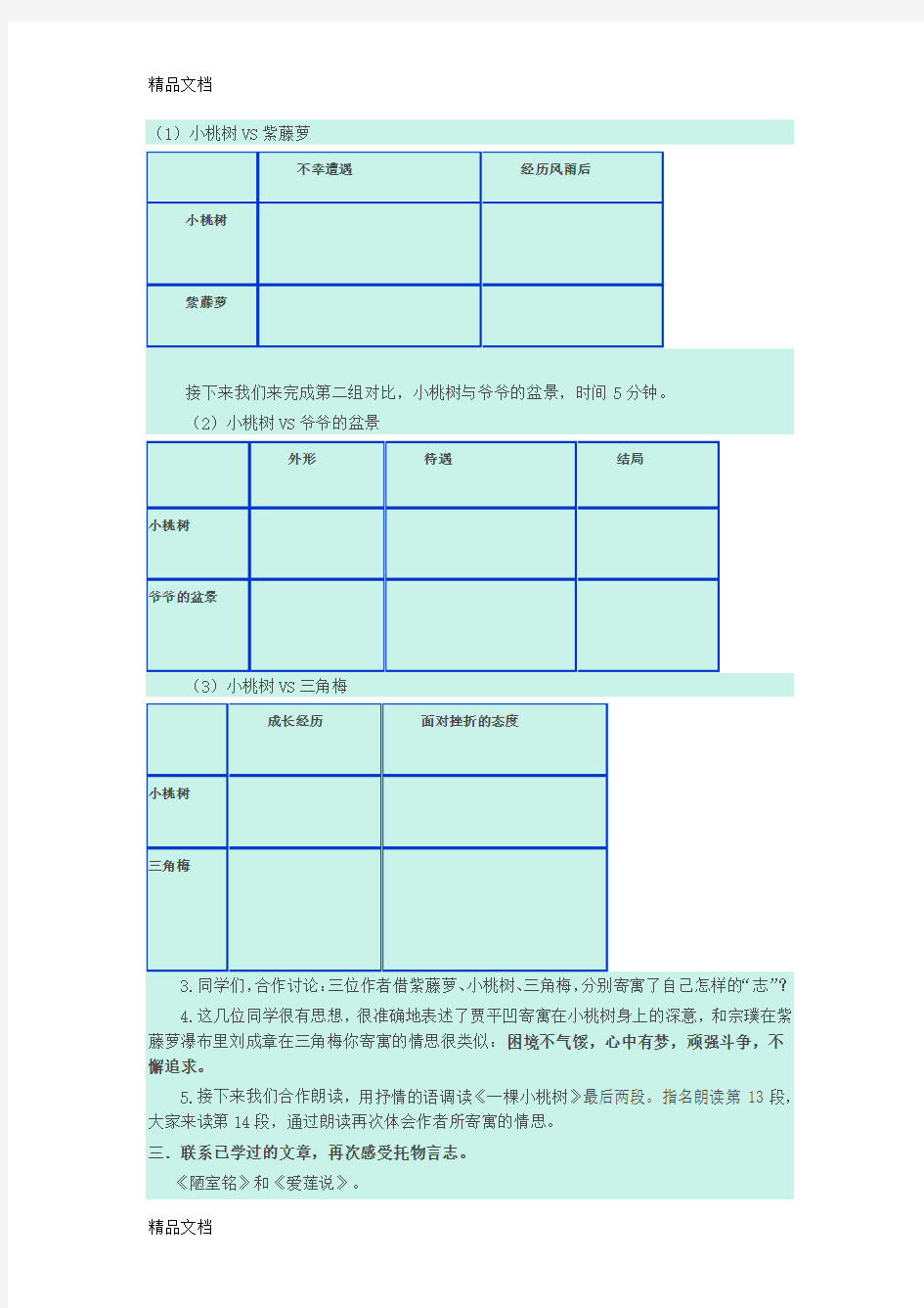 七年级下册第五单元群文阅读教学设计知识讲解