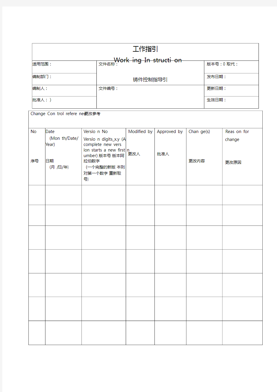 铸件质量控制指引