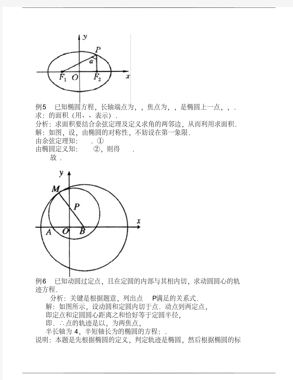 高中数学椭圆经典例题(学生+老 师)
