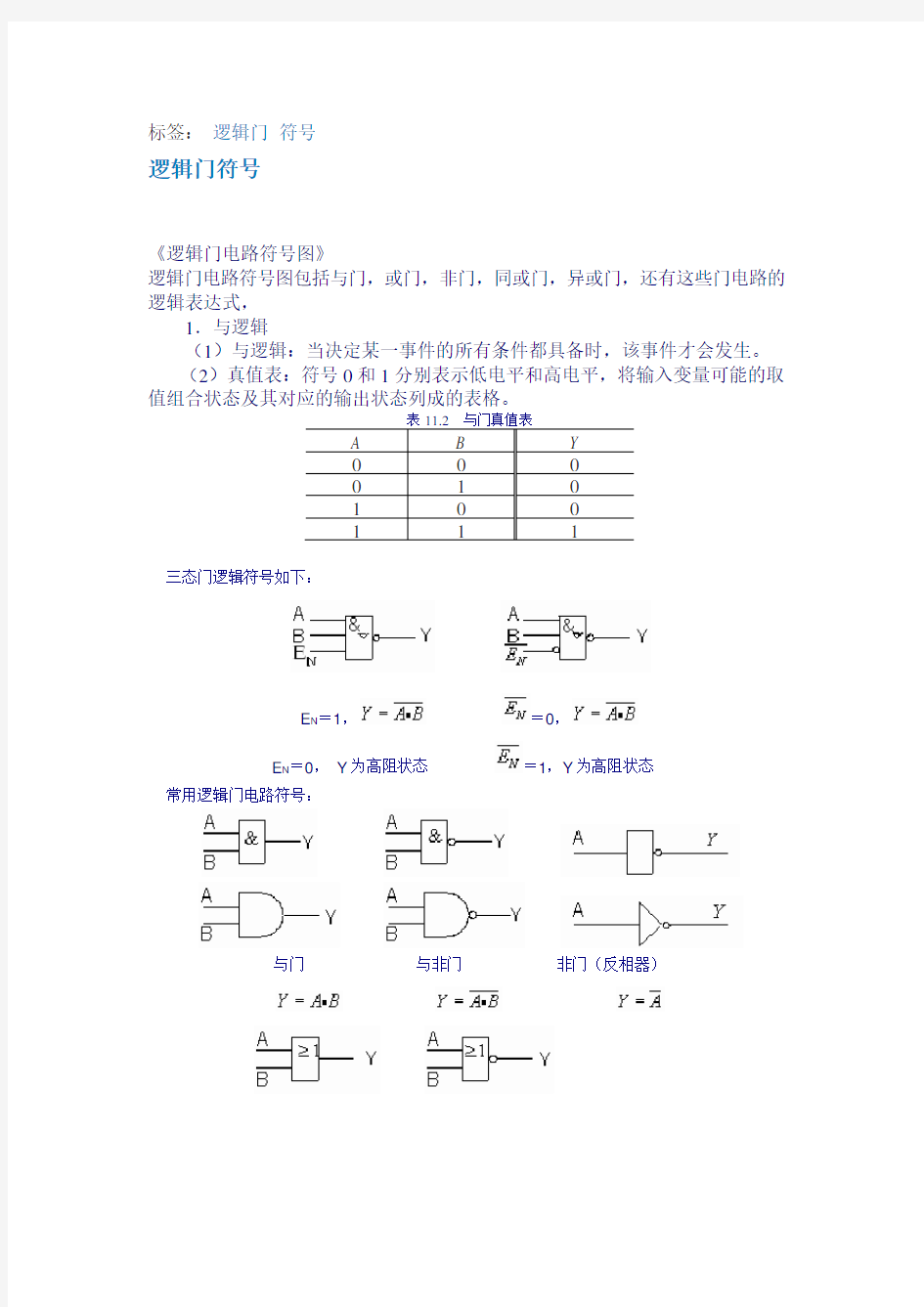 数字电路逻辑符号大全