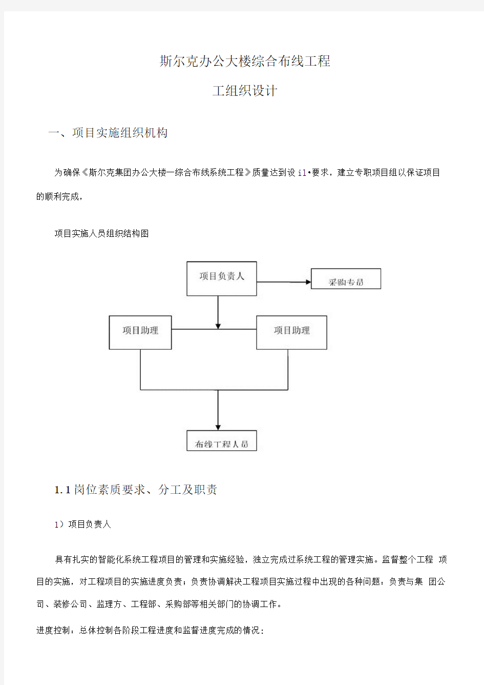 施工进度安排表