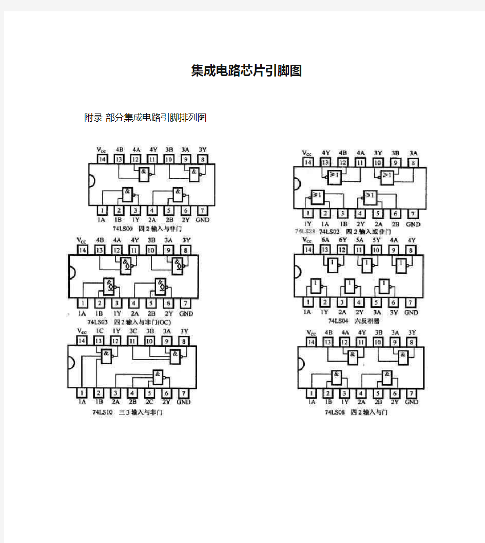 集成电路芯片引脚图