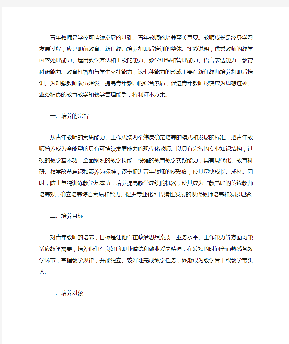 青年教师培养计划 3篇精选(最新)