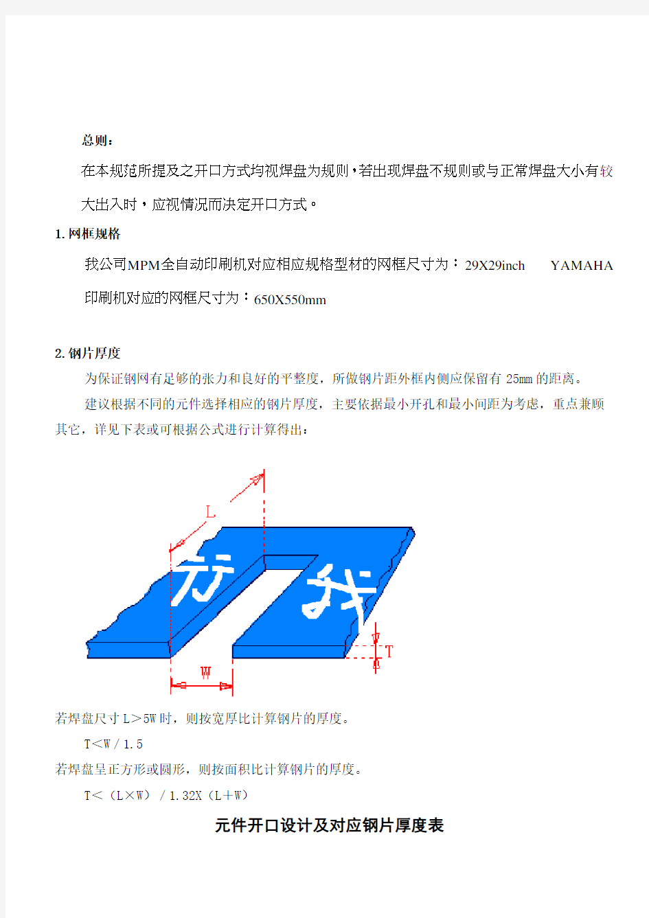 钢网开口原则