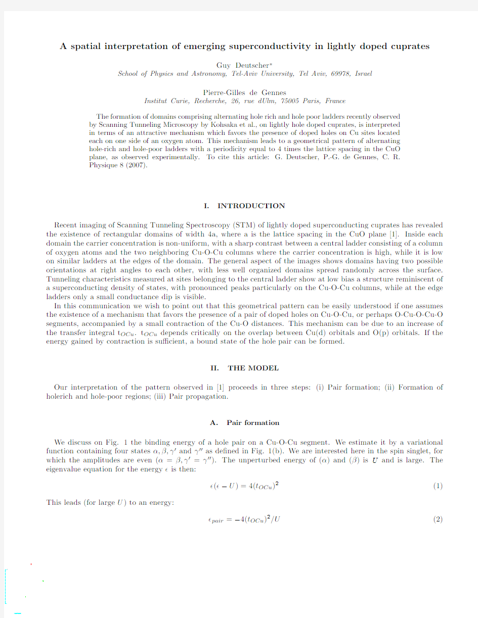 A spatial interpretation of emerging superconductivity in lightly doped cuprates