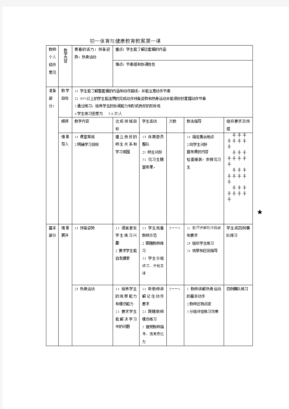 初中体育教案全集七年级