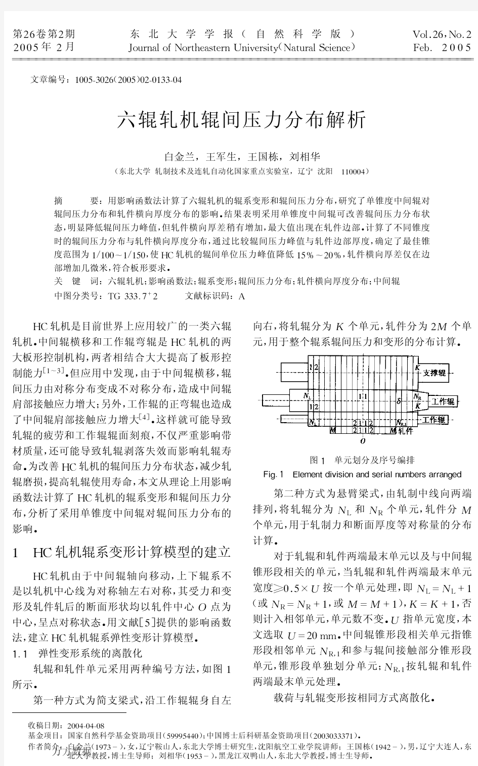 六辊轧机辊间压力分布解析