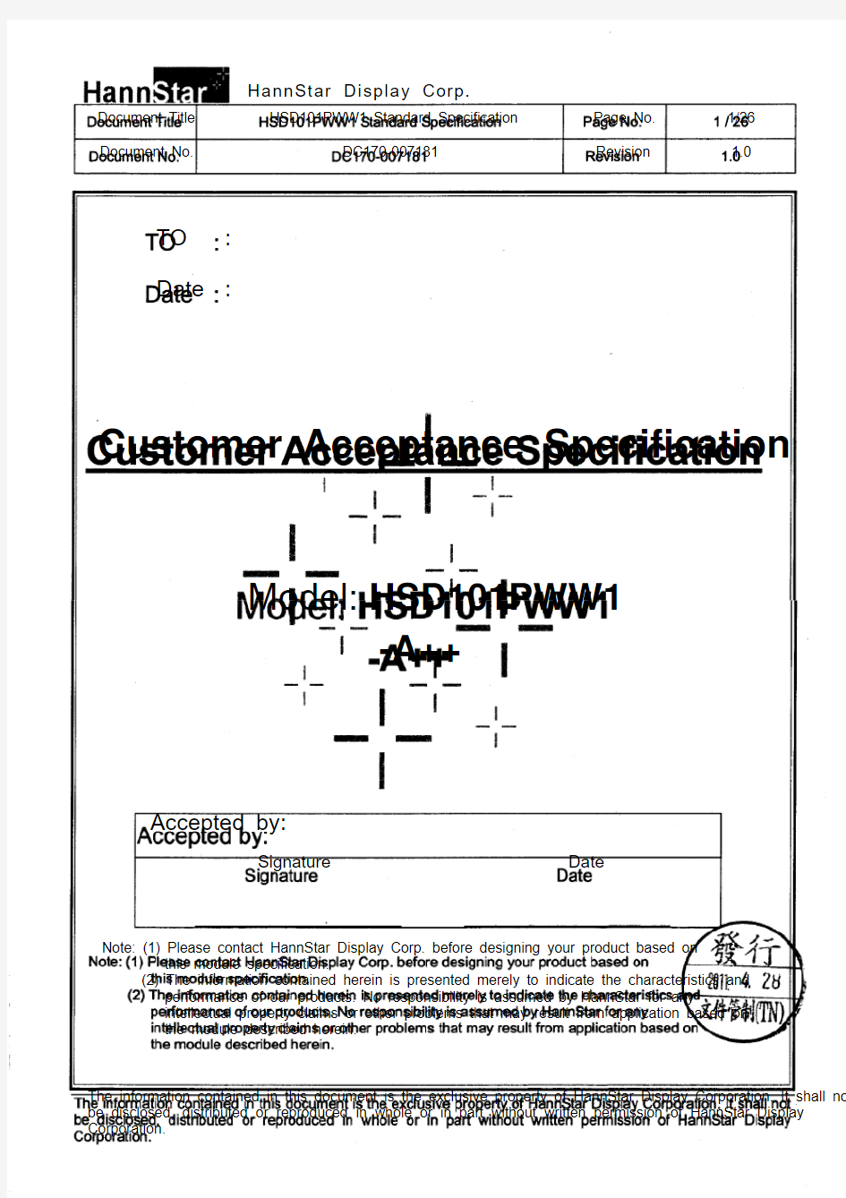 HSD101PWW1-A++IPS