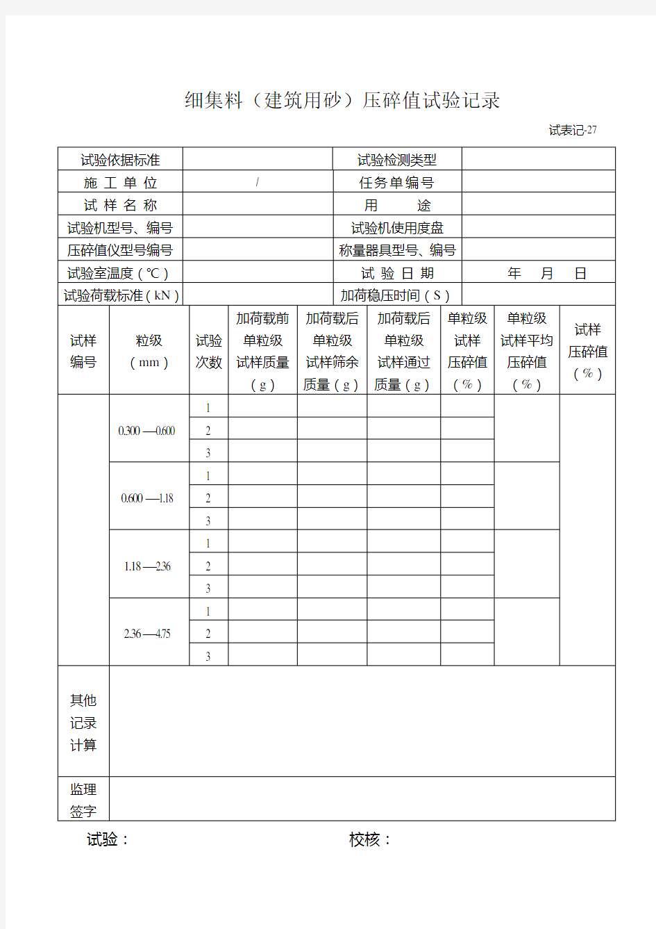 细集料压碎值