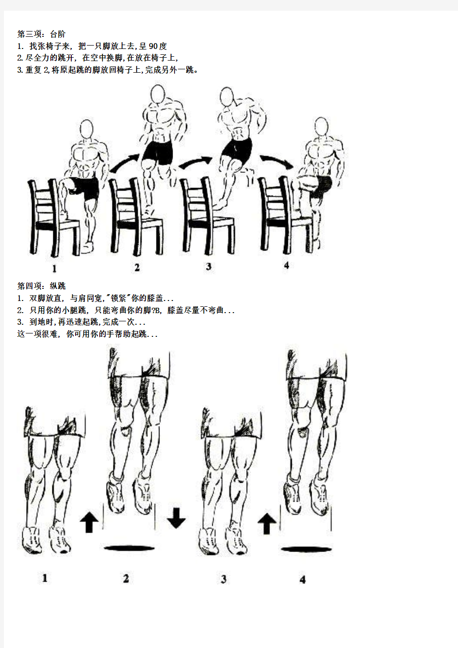 精简版著名弹跳力训练(附图_计划表)