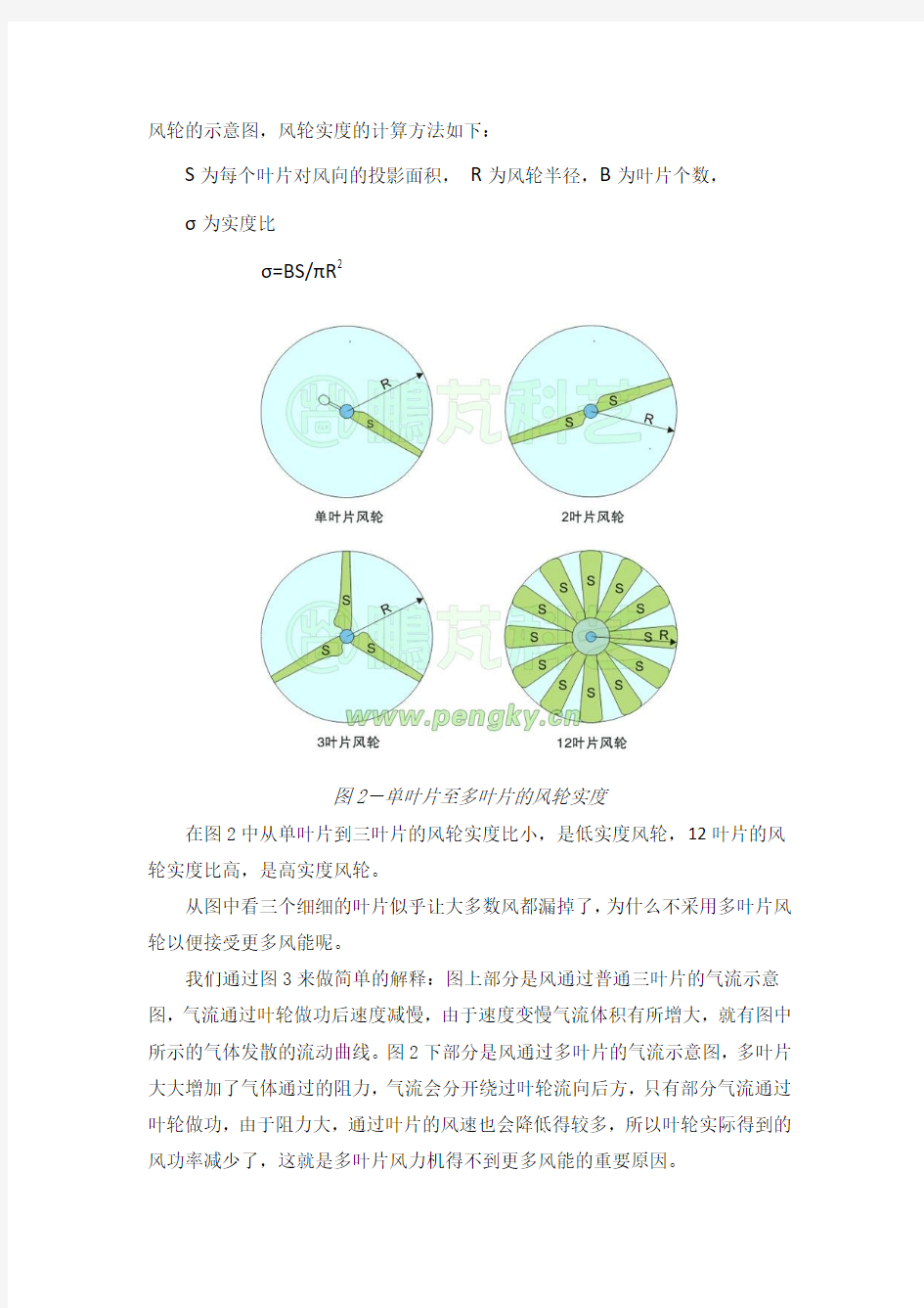 风力发电机叶片数目与风能利用率