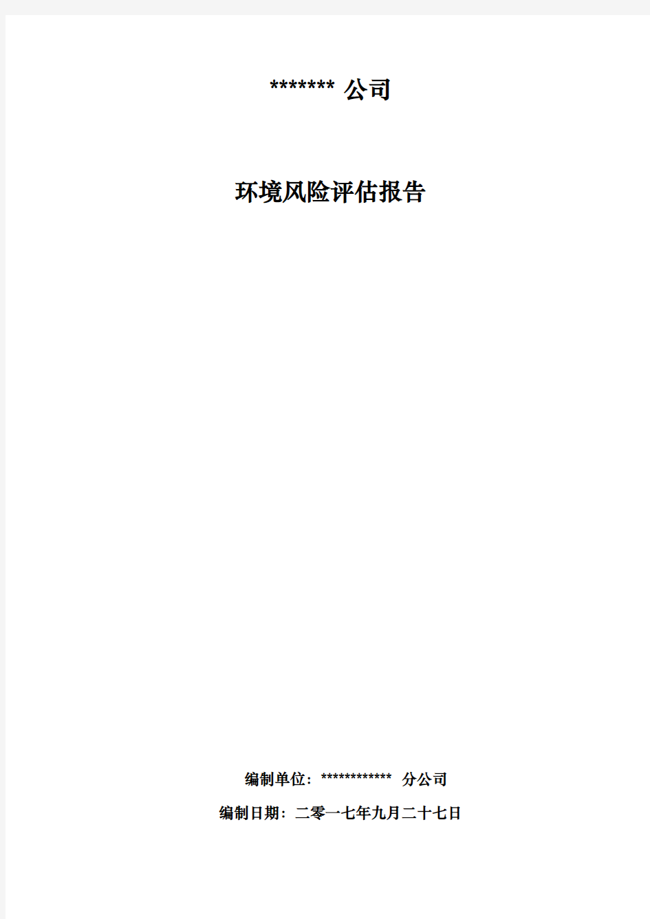 某某某公司环境风险评估方案报告