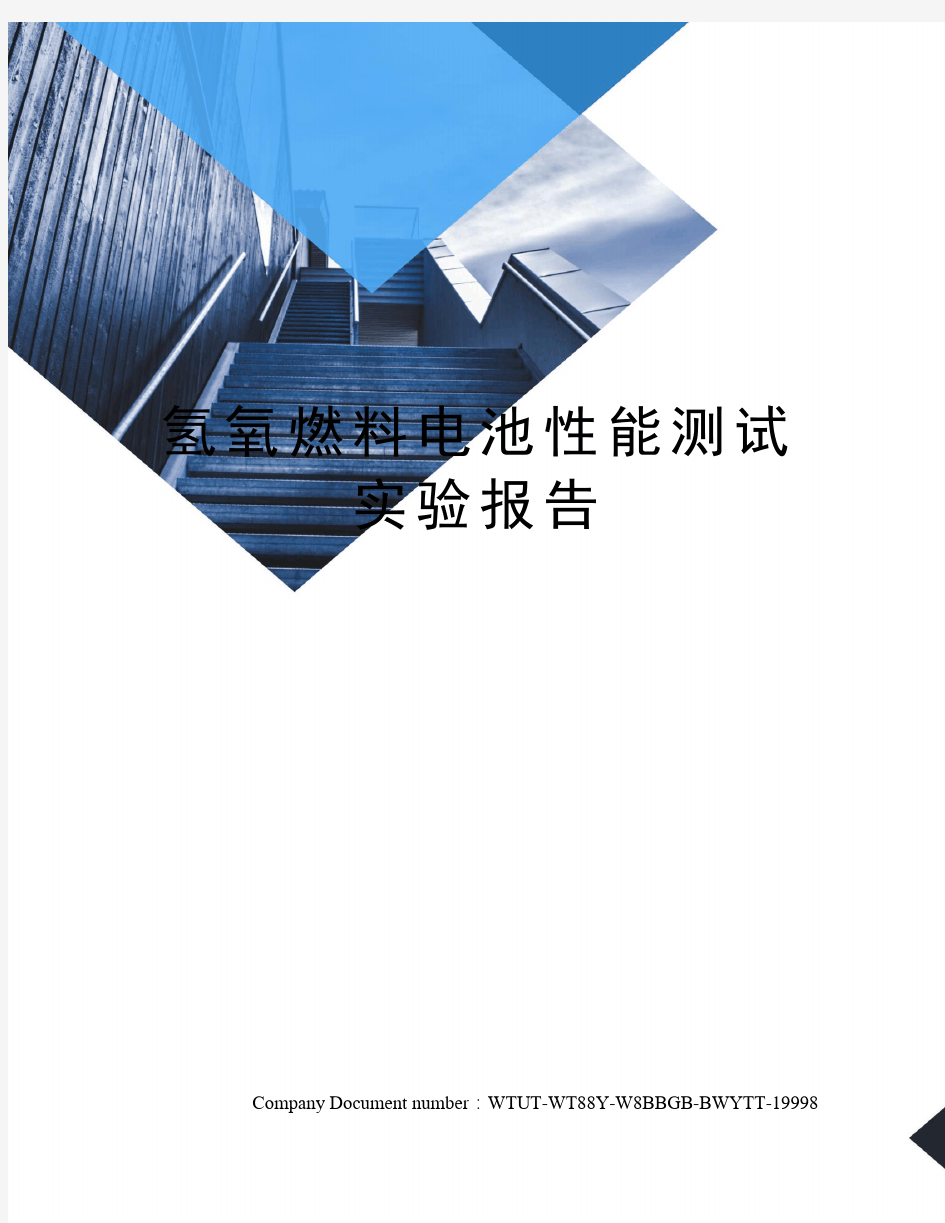 氢氧燃料电池性能测试实验报告