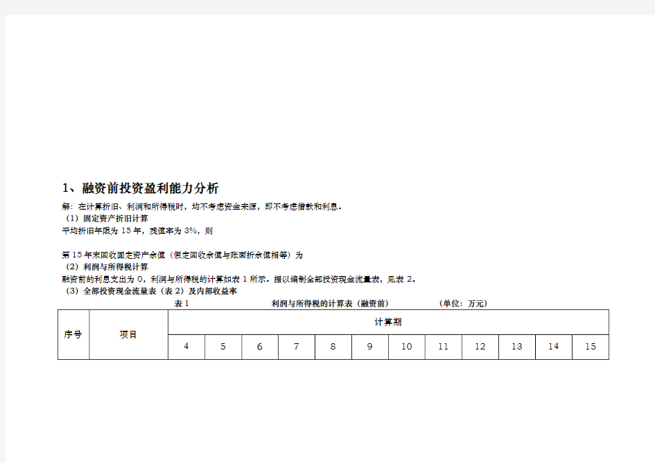 融资前后的盈利能力分析报告