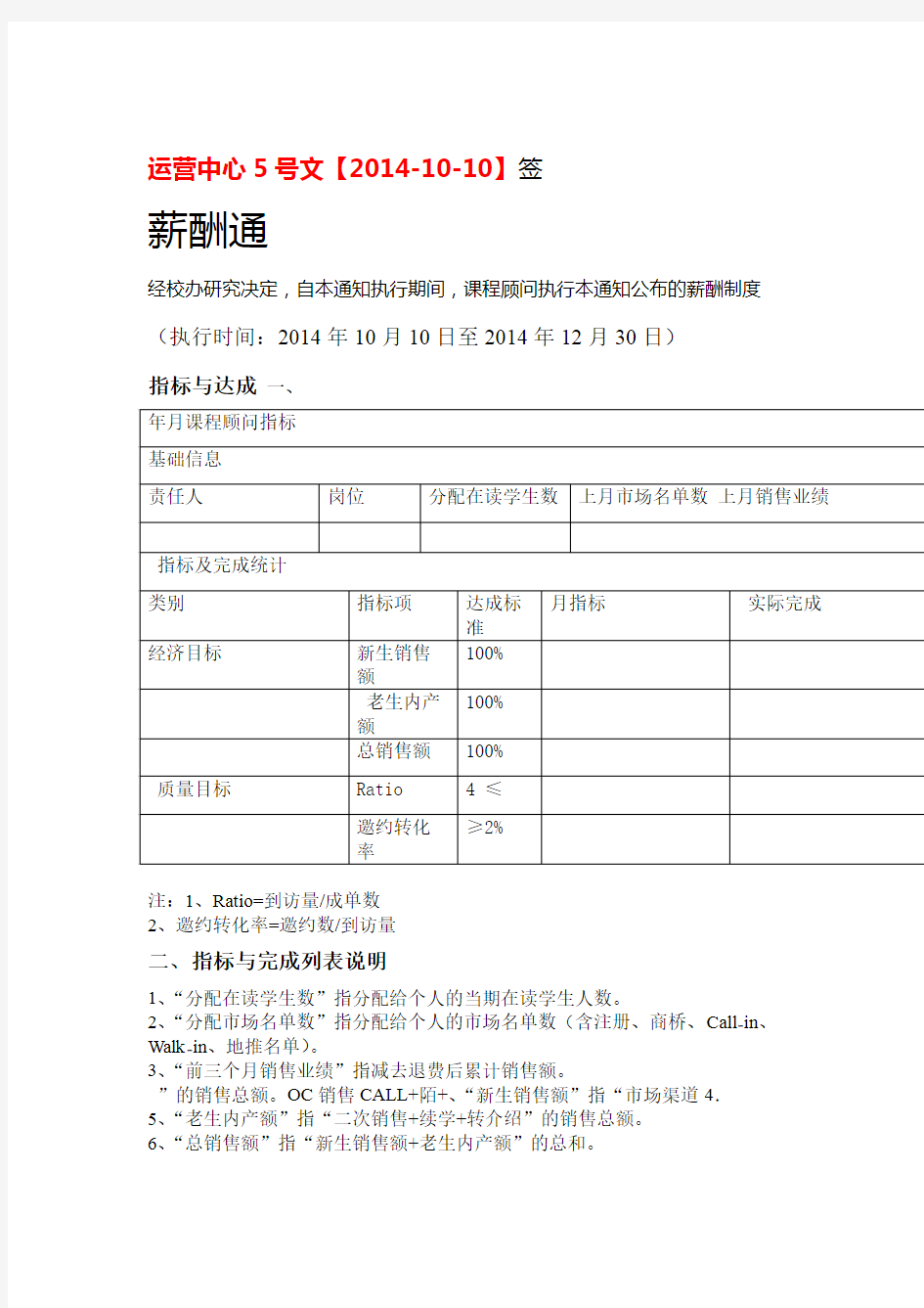 课程顾问薪酬方案