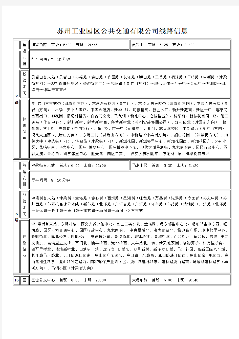 苏州工业园区公交线路