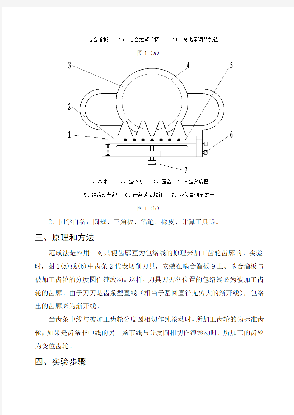 齿轮范成实验