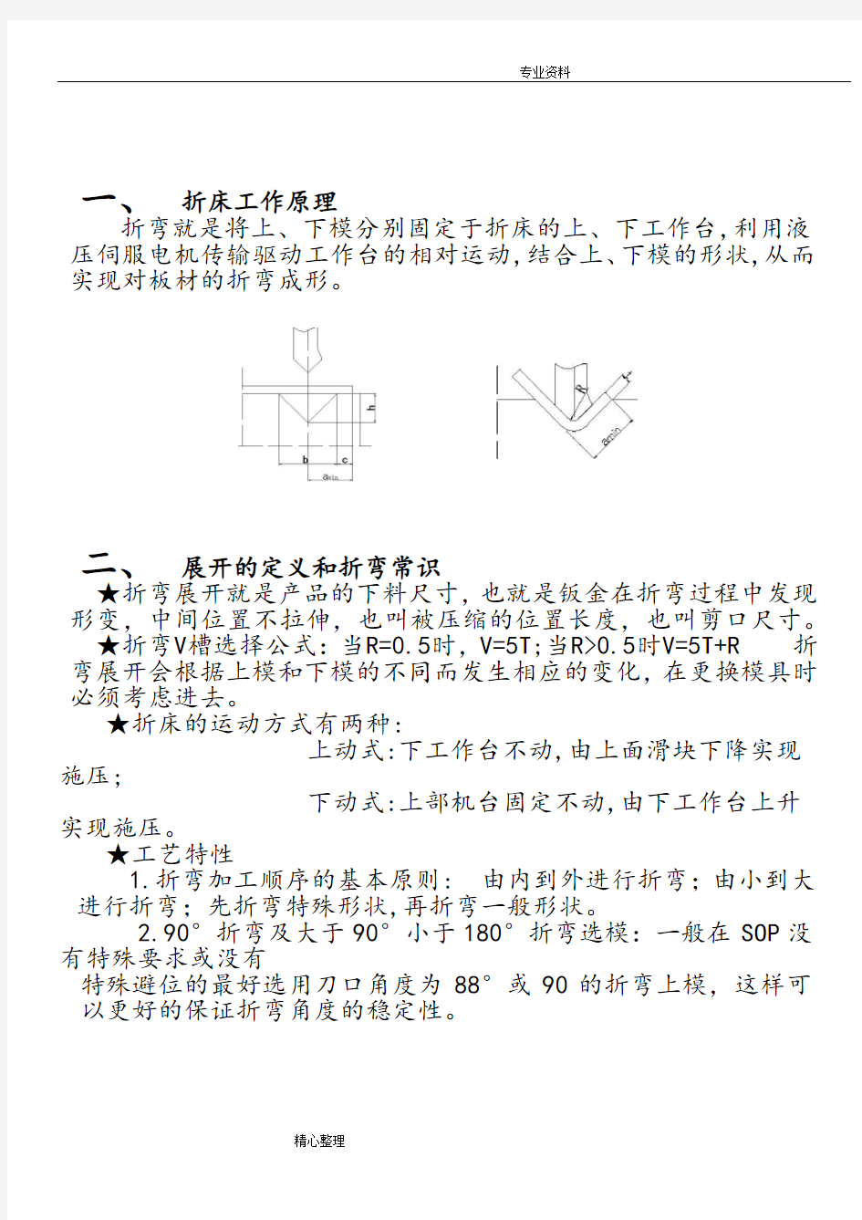 钣金件折弯展开计算方法