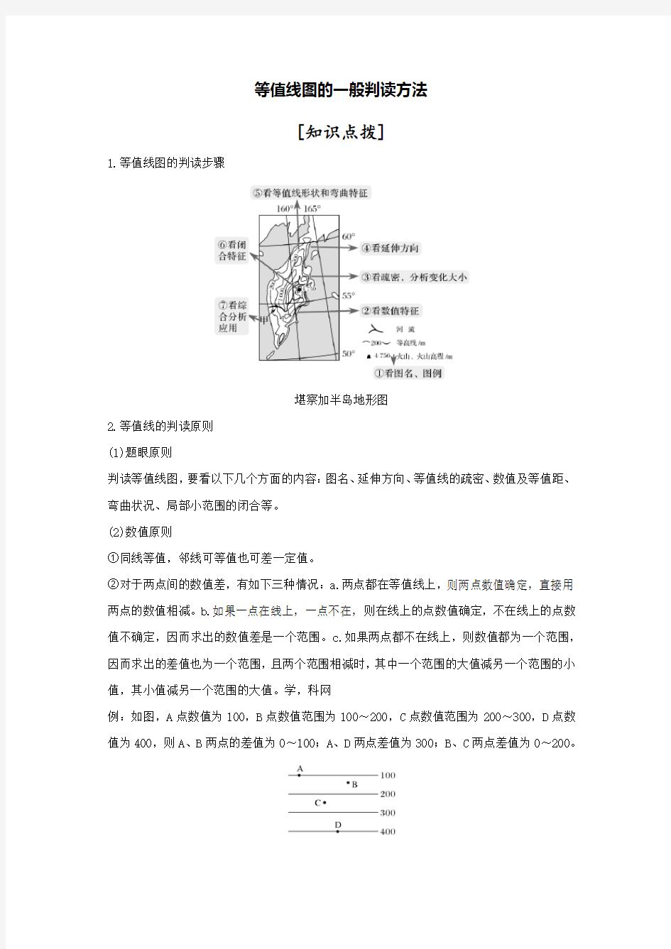 等值线图的一般判读方法