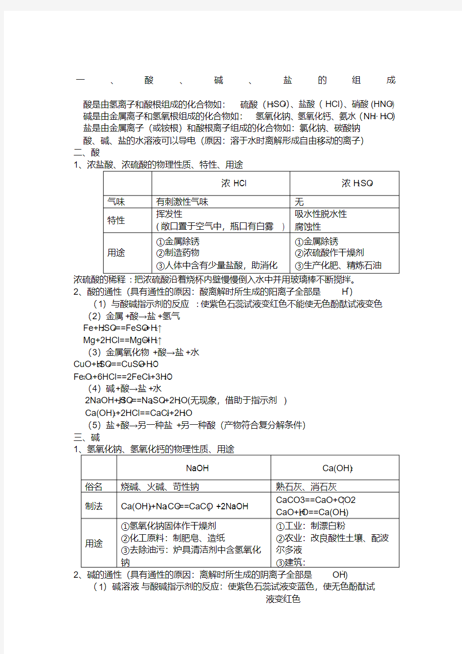 初三化学《酸碱盐》知识点总结(20200924182940)