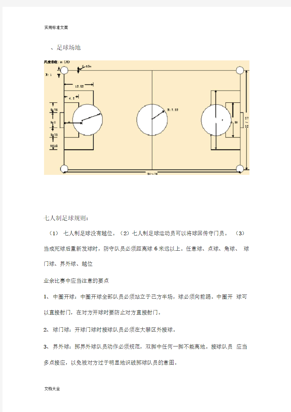 七人制足球规则及战术