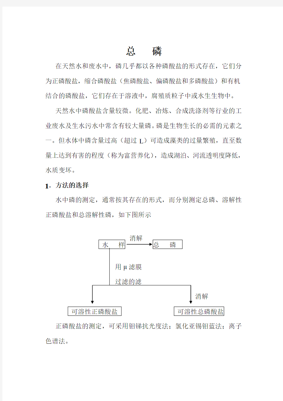 总磷检测分析方法