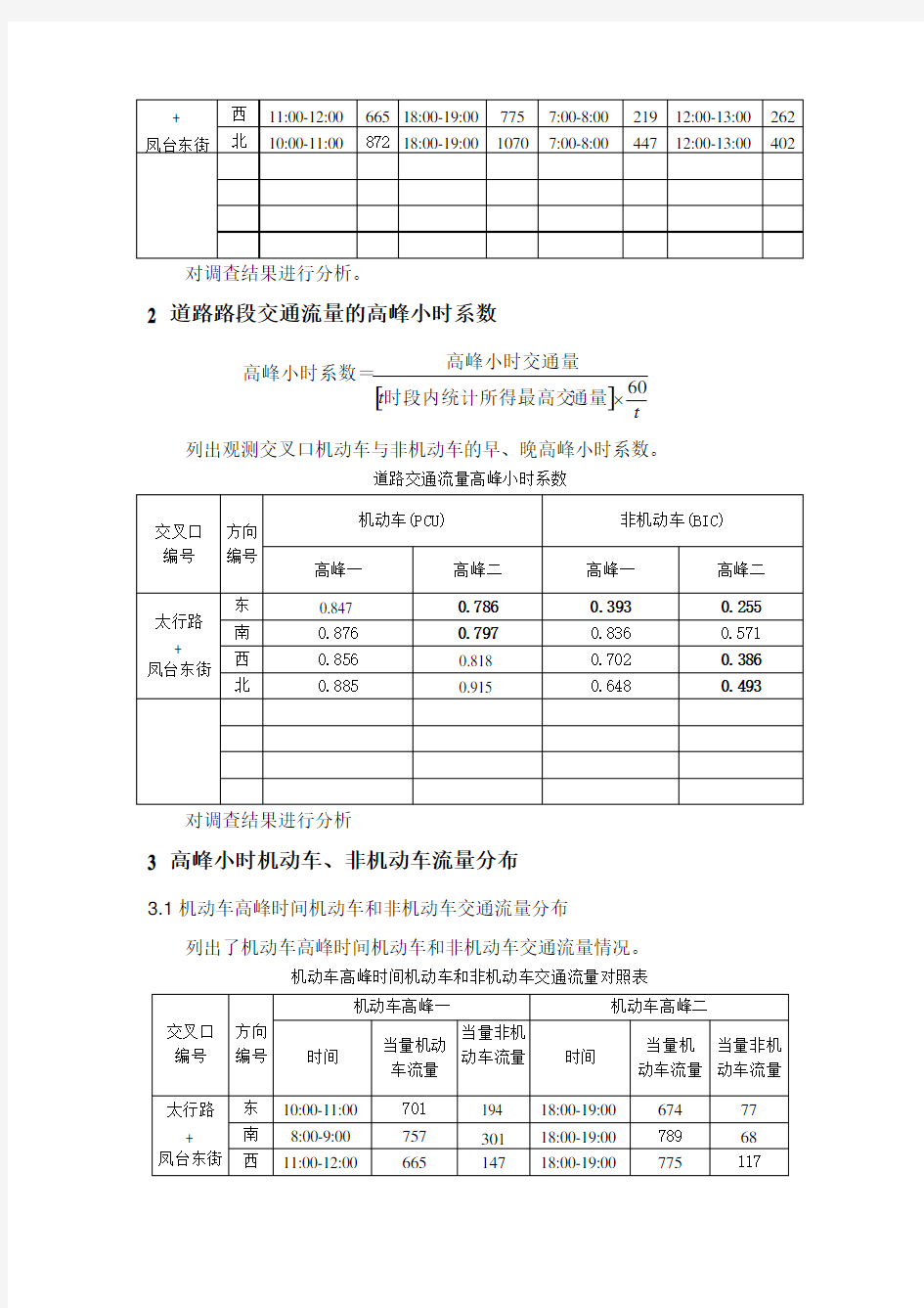 城市道路交叉口交通量调查分析