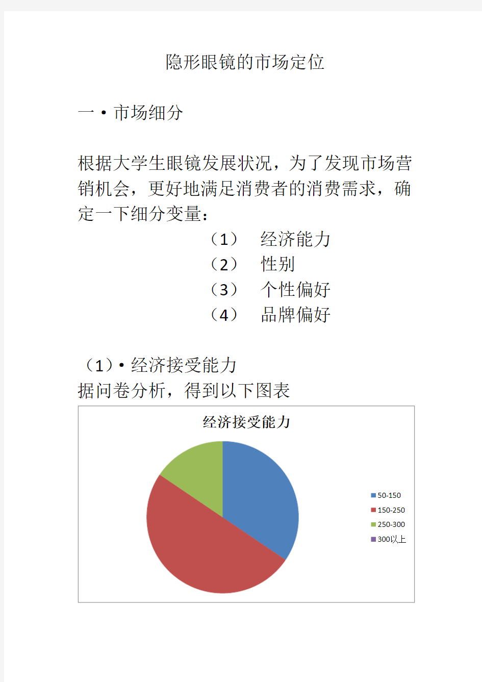 隐形眼镜的市场定位