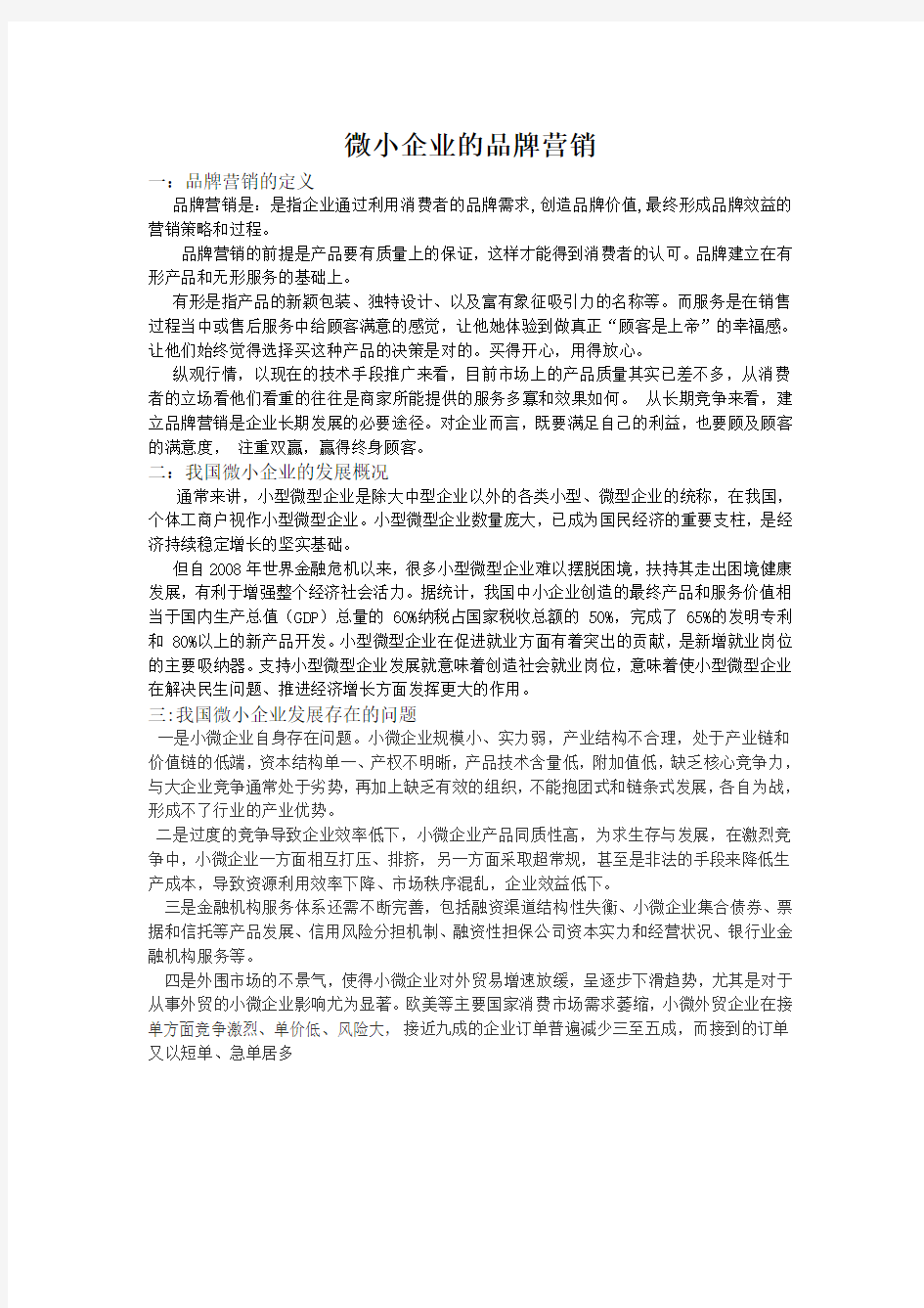 微小企业品牌营销 文档