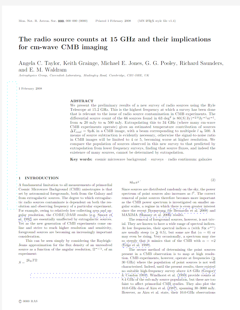 The radio source counts at 15 GHz and their implications for cm-wave CMB imaging
