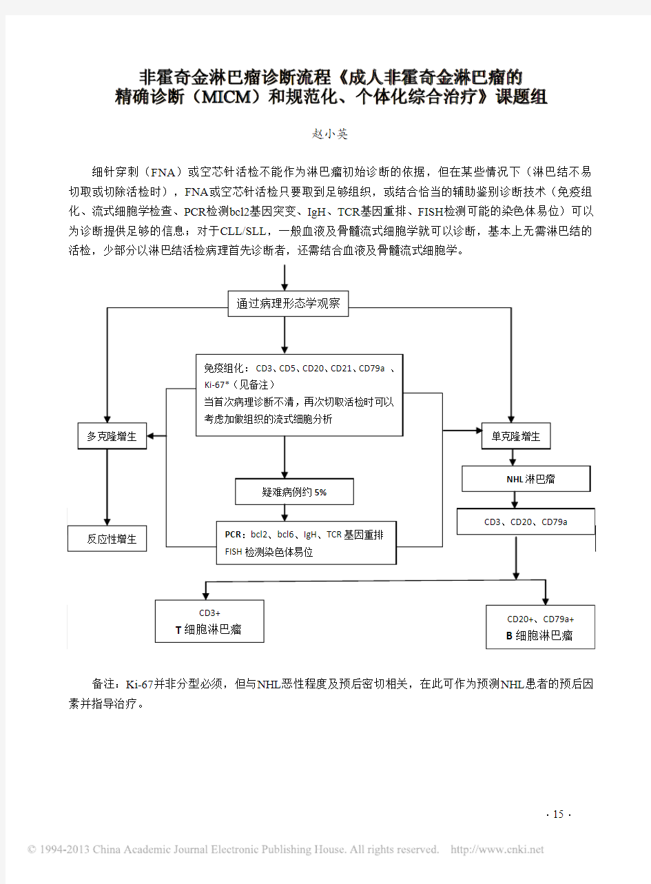 非霍奇金淋巴瘤诊断流程