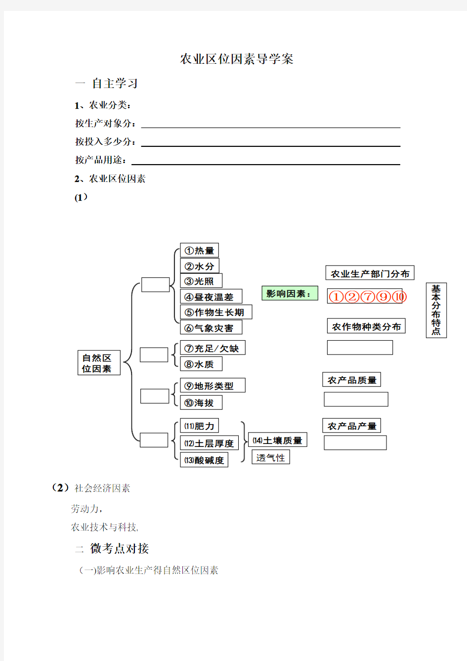 农业区位因素导学案