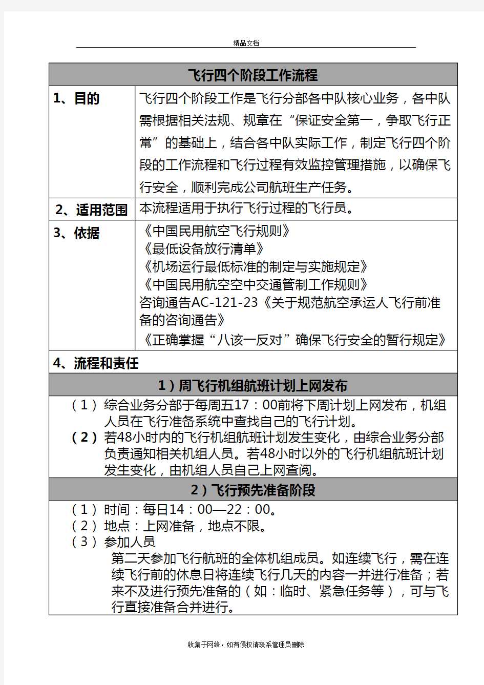 飞行四个阶段工作流程doc资料