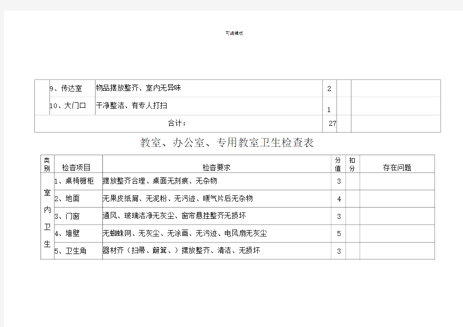 学校卫生检查表96234