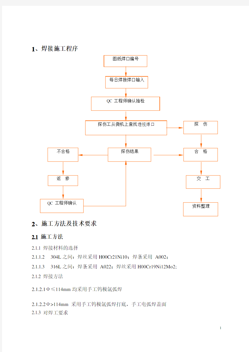 不锈钢焊接技术交底