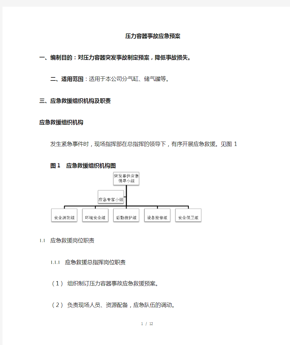 压力容器事故应急救援演练技术方案