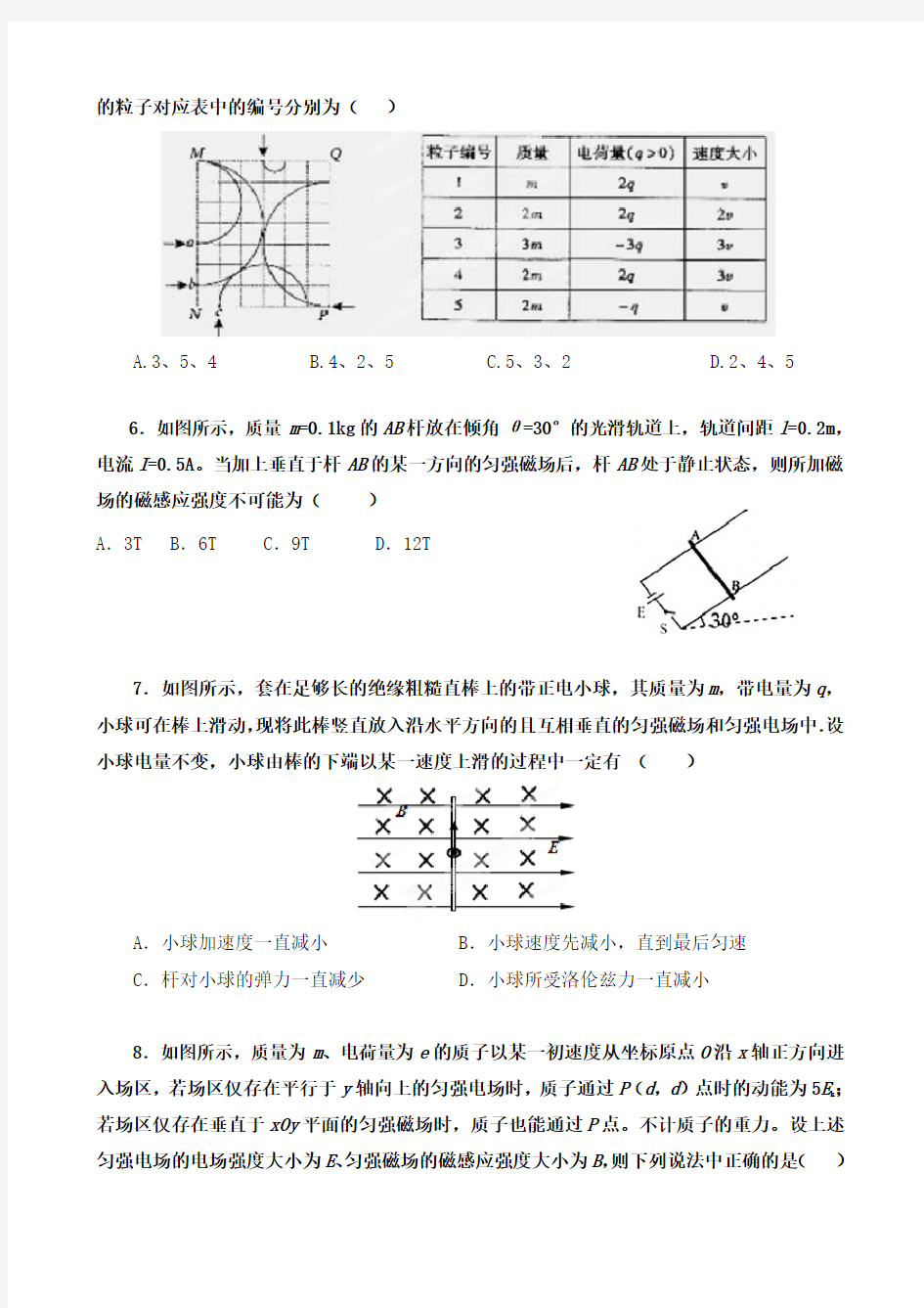 高中物理《磁场》典型题(经典推荐含答案)