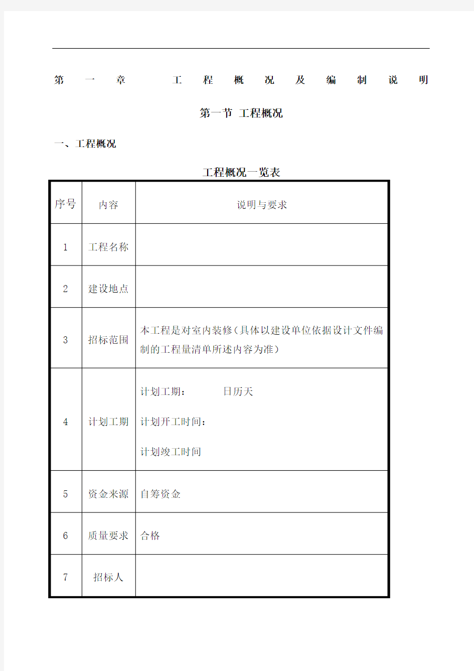 工程概况及编制说明