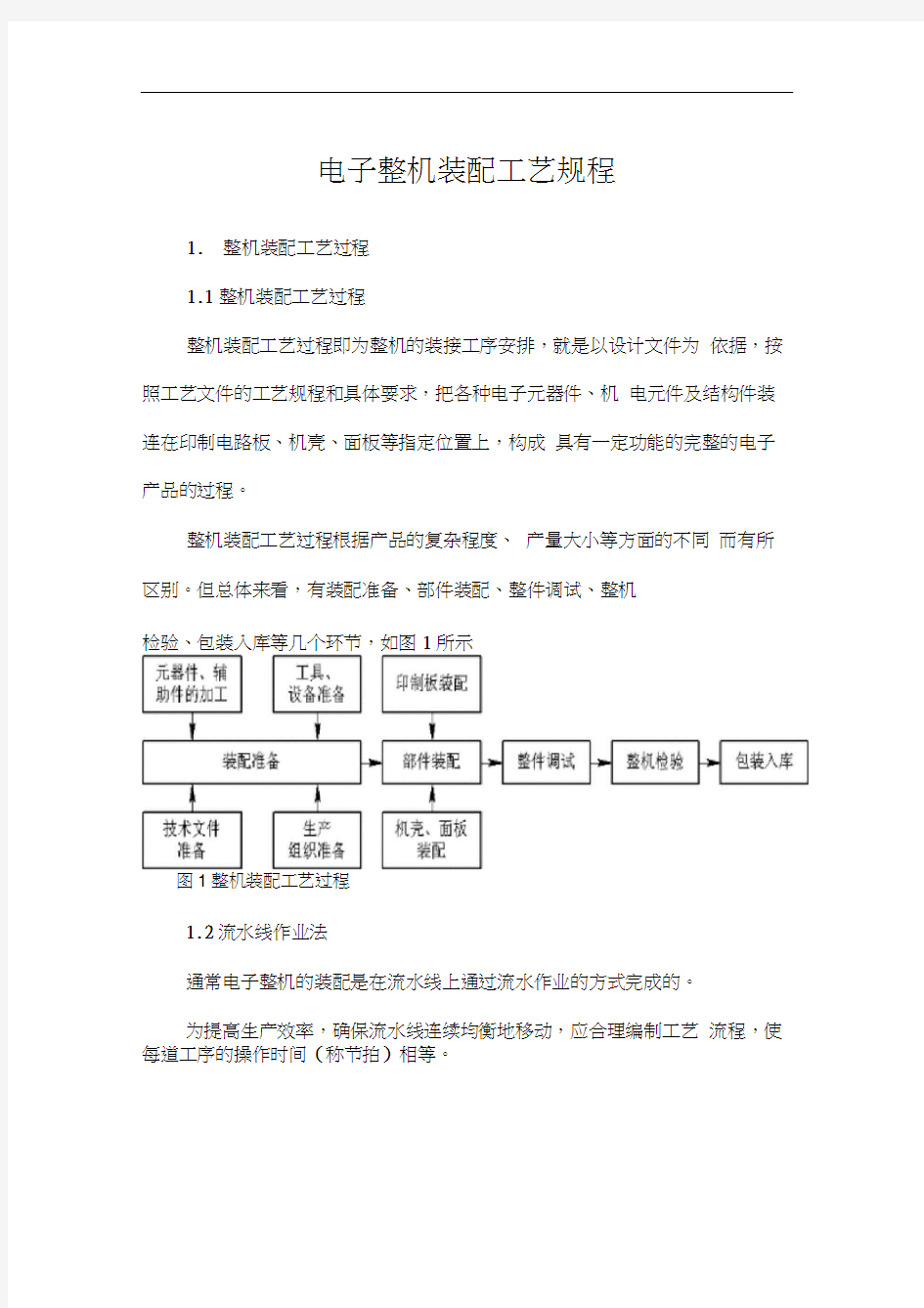 电子整机装配工艺设计规程