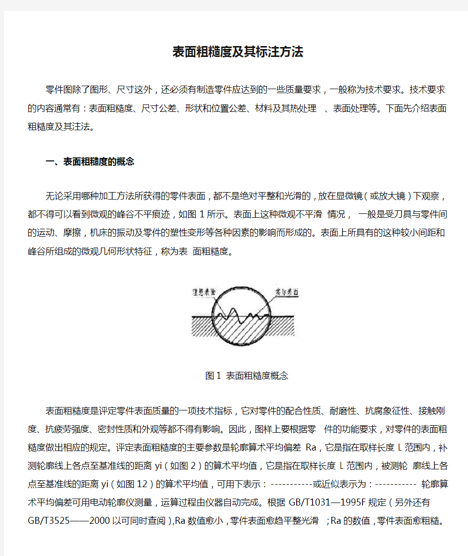 表面粗糙度及其标注方法