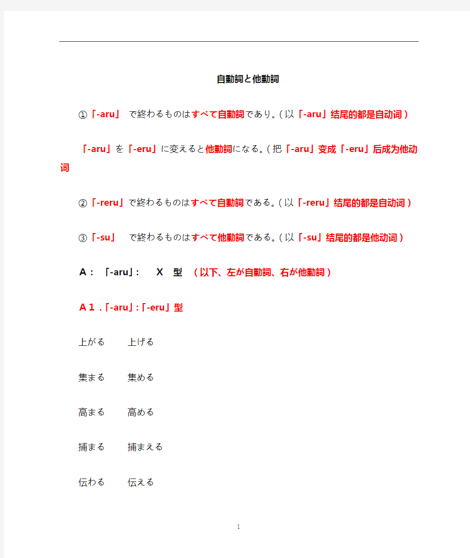 日语自动词和他动词区别及用法最全版