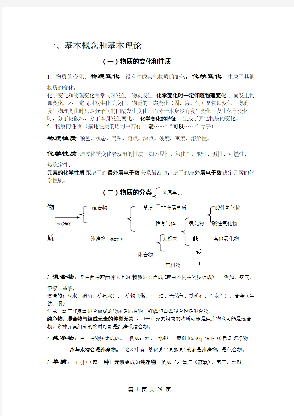 最新中考化学总复习基础知识详细总结