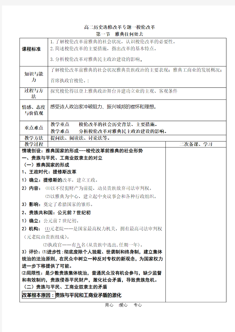 历史上重大改革回眸教案(选修1人民版)