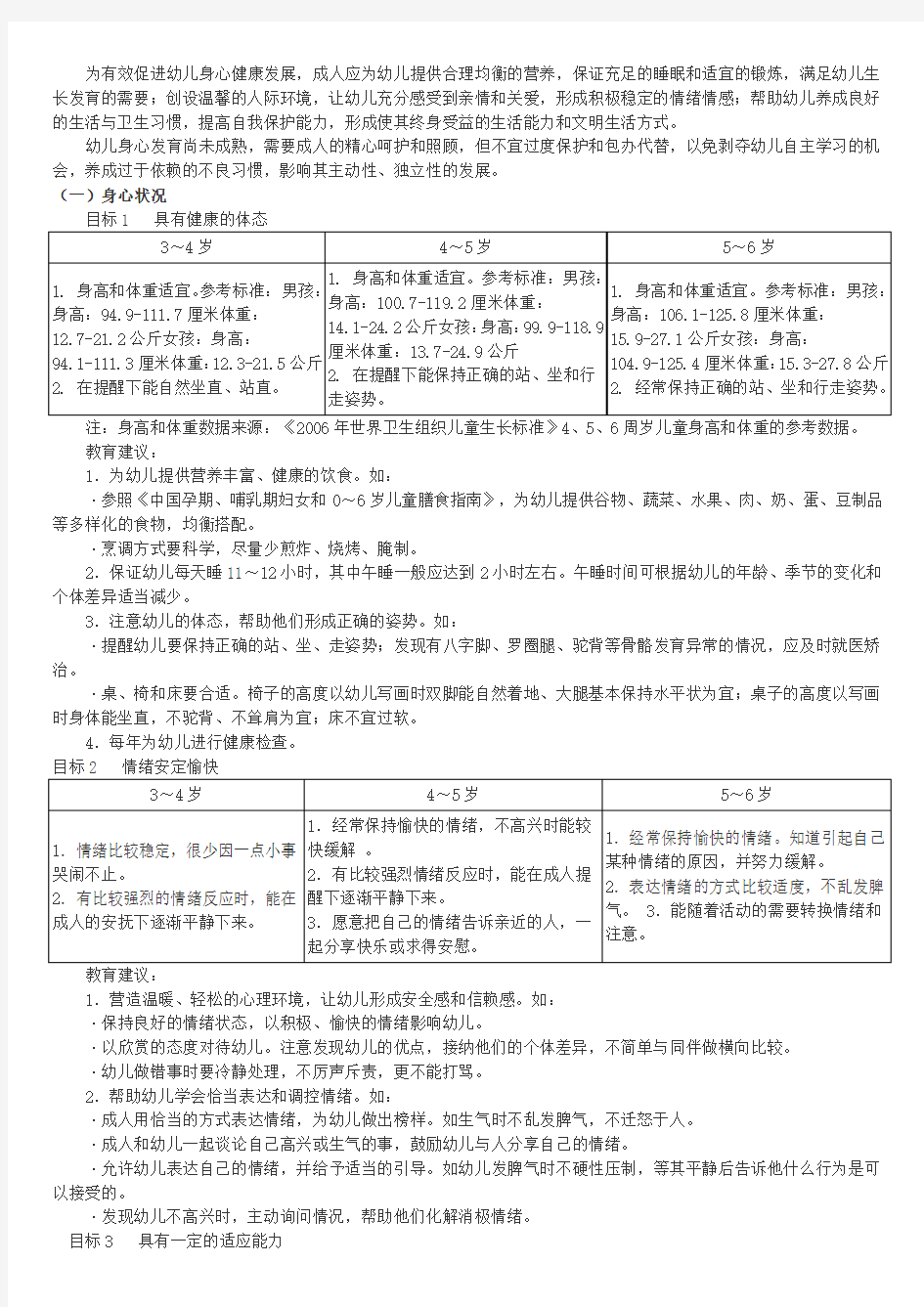 3-6岁儿童教育和发展指南 正式版